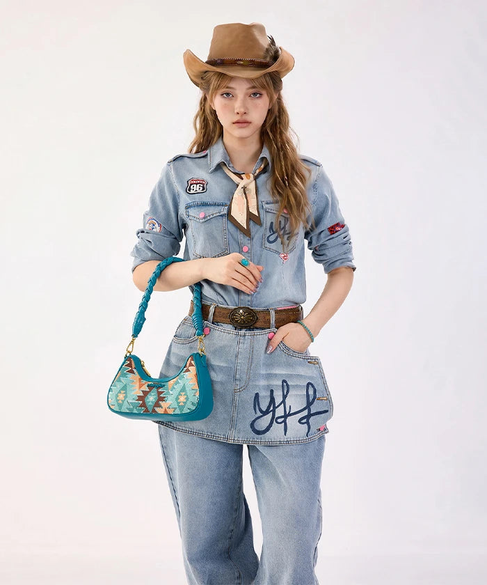 Wrangler Braid Strap Sequin Shoulder Bag