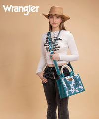 Wrangler Cow Print Rope Handle Tote Bag
