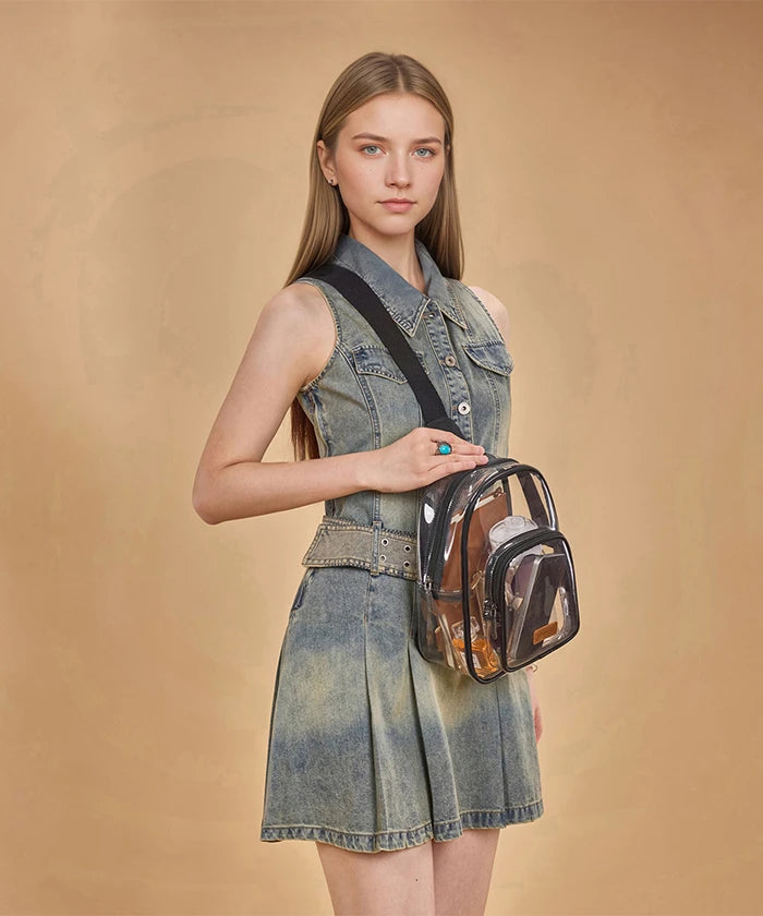 Wrangler Stadium Clear Sling Bag in Black
