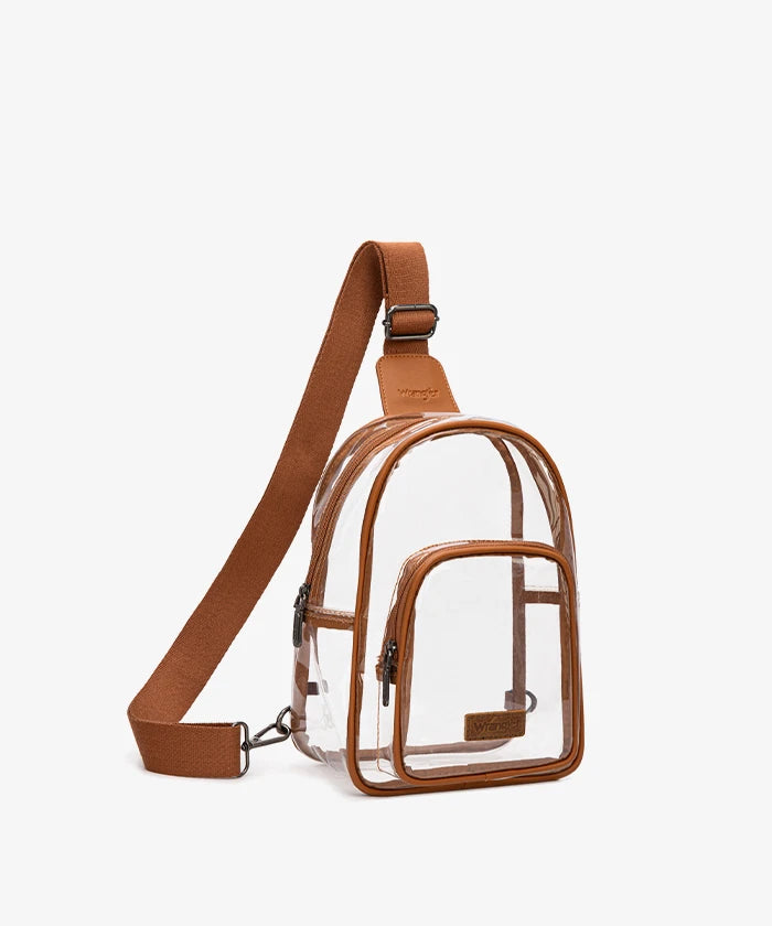Wrangler Stadium Clear Sling Bag in Brown