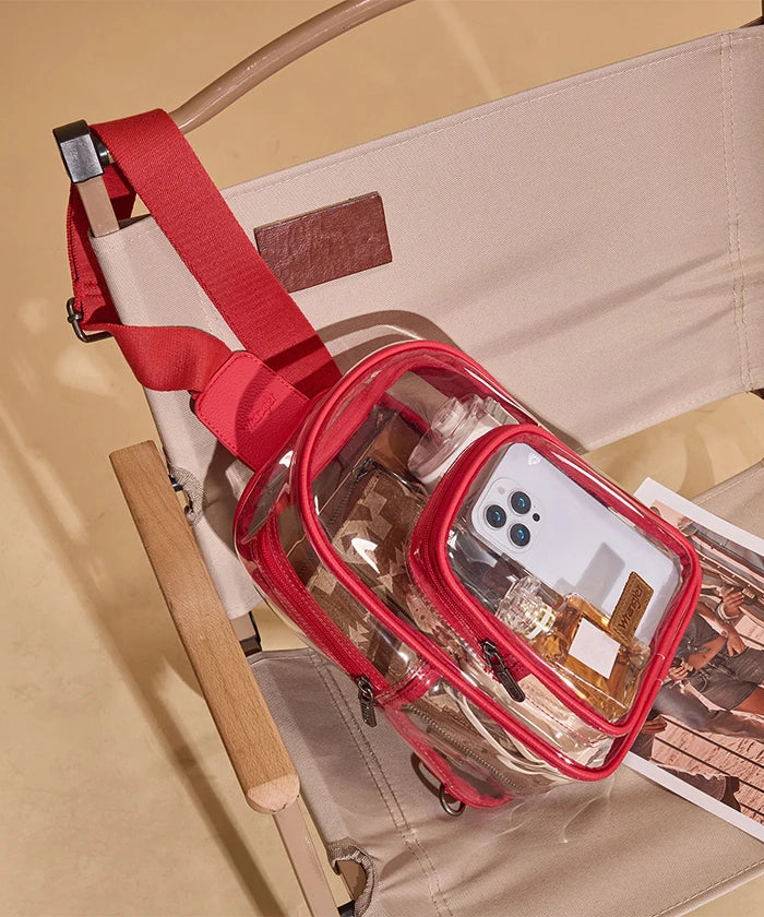 Wrangler Stadium Clear Sling Bag in Red