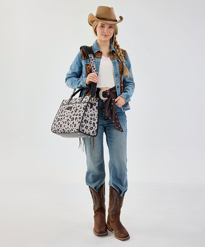 Wrangler Leopard Print Tote Handbag in BK
