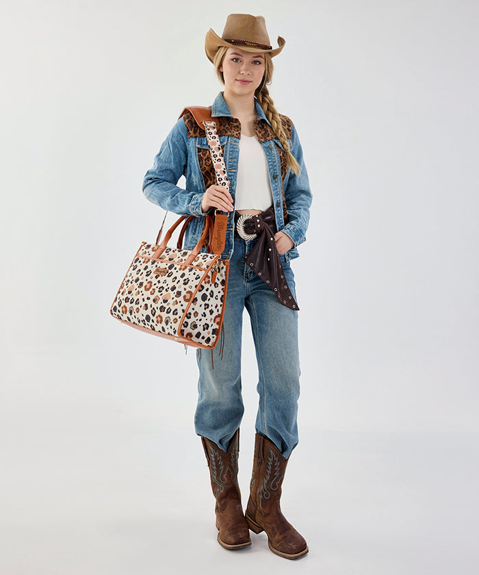 Wrangler Leopard Print Tote Handbag in BR