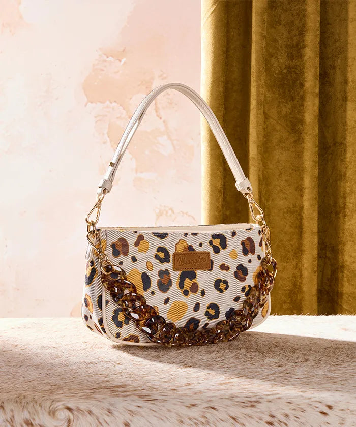 Wrangler Fierce Leopard Print Shoulder Bag in BG