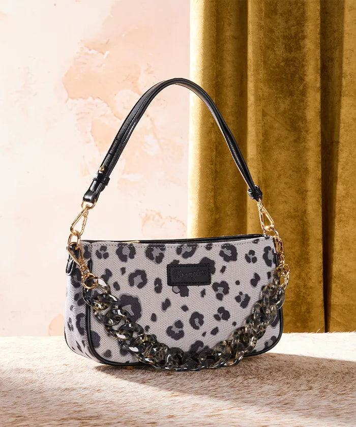 Wrangler Fierce Leopard Print Shoulder Bag in BK