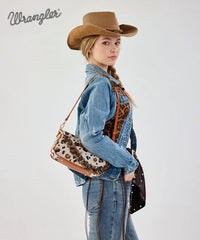 Wrangler Fierce Leopard Print Shoulder Bag in BR