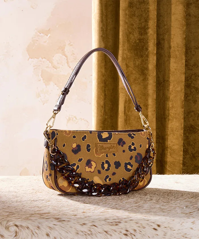 Wrangler Fierce Leopard Print Shoulder Bag in CF