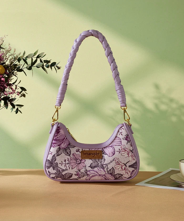 Wrangler Floral Print Braided Hobo Bag in LPP