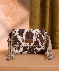 Wrangler cow print flap crossbody bag CF