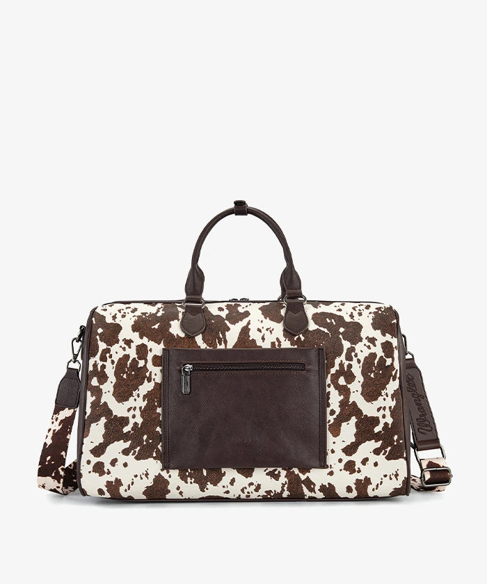 Wrangler cow-print weekender duffel bag in CF