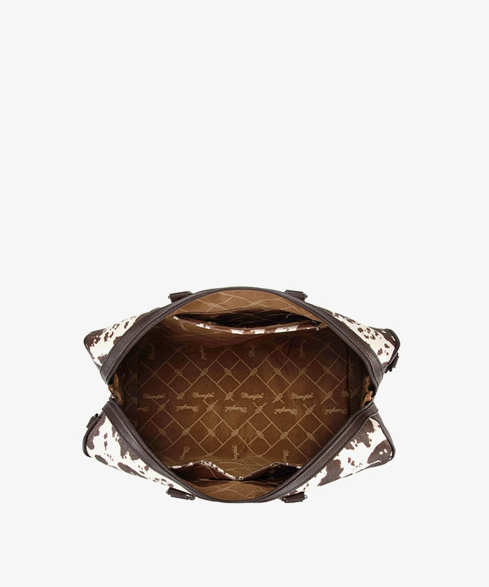 Wrangler cow-print weekender duffel bag in CF