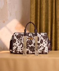 Wrangler cow-print weekender duffel bag in CF