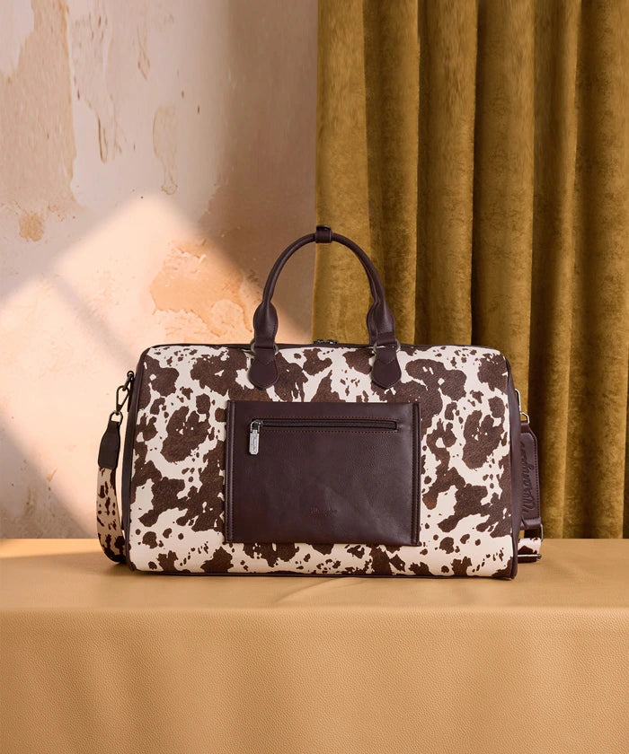 Wrangler cow-print weekender duffel bag in CF