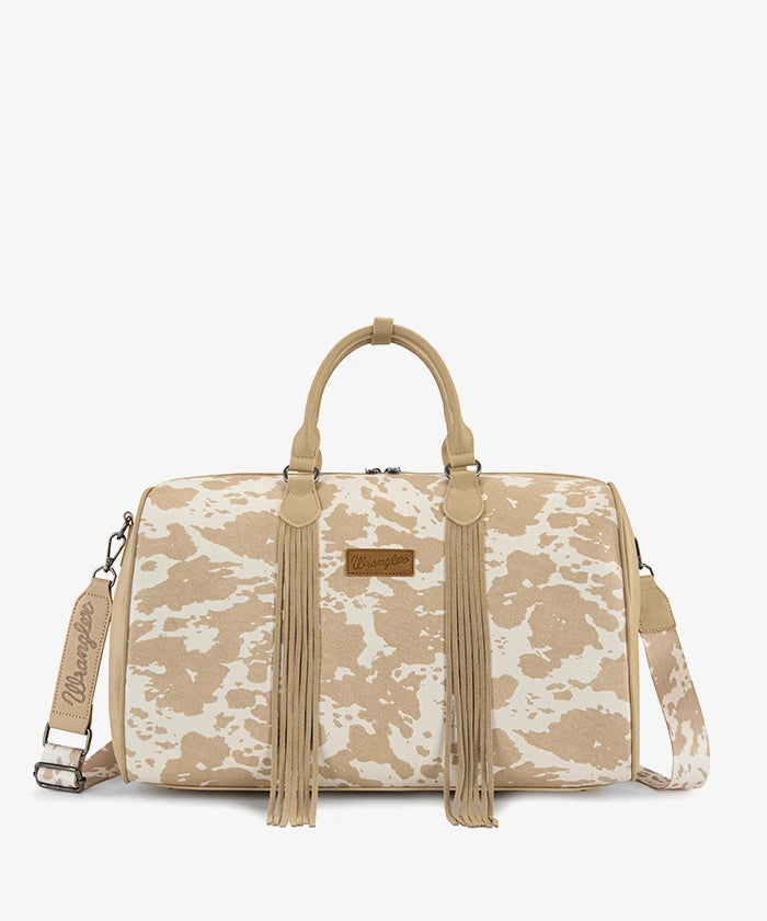 Wrangler cow-print weekender duffel bag in TN