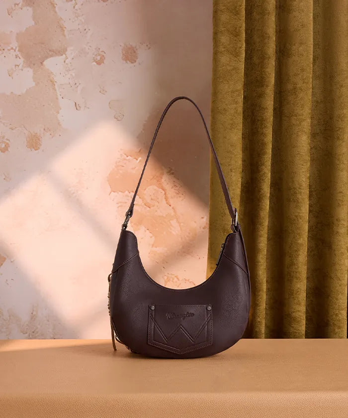 Wrangler Cow-Print Fringe Hobo Bag in CF