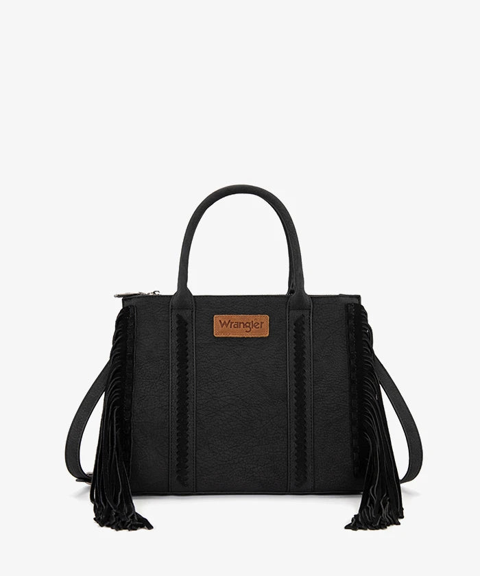 Wrangler Western Fringe Handbag Tote in Black
