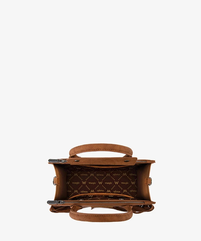 Wrangler Western Fringe Handbag Tote in Brown