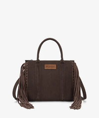 Wrangler Western Fringe Handbag Tote in Coffee