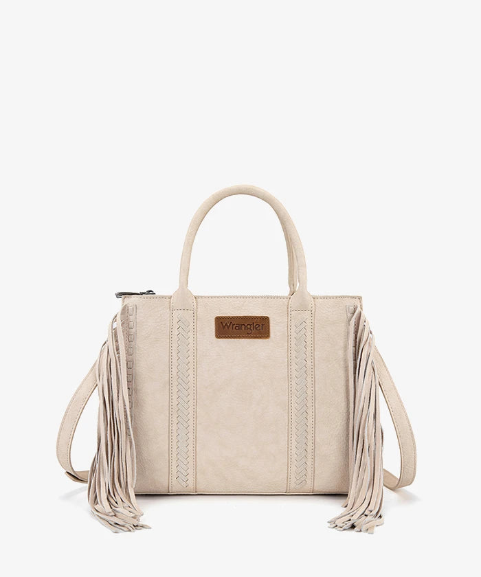 Wrangler Western Fringe Handbag Tote in Tan