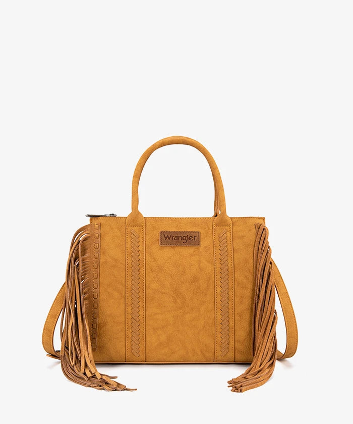 Wrangler Western Fringe Handbag Tote in Yellow