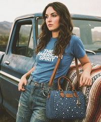 Wrangler Crystal-Studded Canvas Boston Bag
