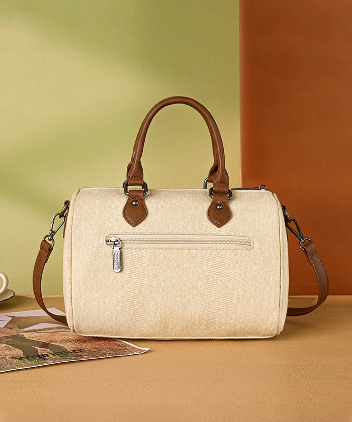 Wrangler Crystal-Studded Canvas Boston Bag in TN