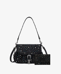 Wrangler Crystal Studded Canvas Saddle Bag