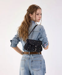 Wrangler Crystal Studded Canvas Saddle Bag