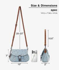 Wrangler Crystal Studded Canvas Saddle Bag