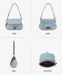 Wrangler Crystal Studded Canvas Saddle Bag