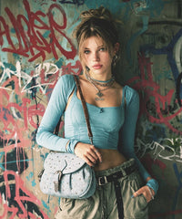 Wrangler Crystal Studded Canvas Saddle Bag