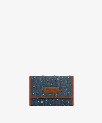 Wrangler Rhinestone Trifold Wallet in Dark Jeans