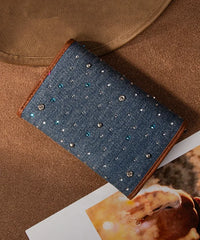 Wrangler Rhinestone Trifold Wallet in Dark Jeans