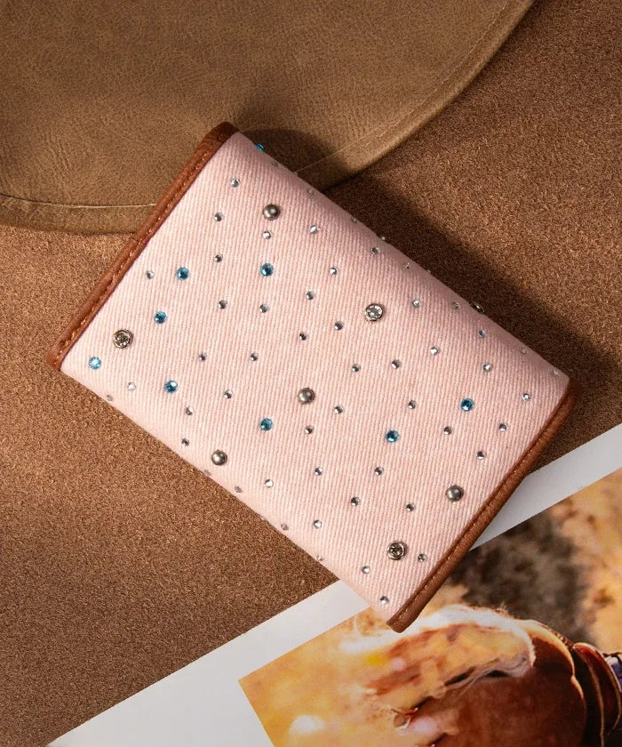 Wrangler Rhinestone Trifold Wallet in Pink