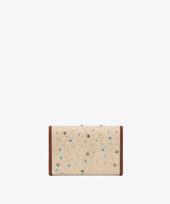 Wrangler Rhinestone Trifold Wallet in Tan