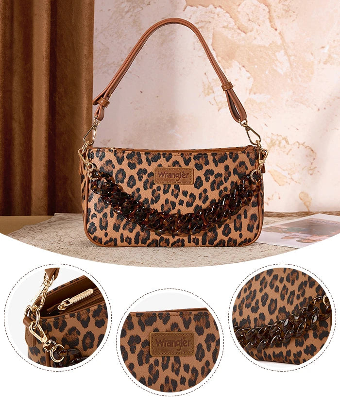 Wrangler Stylish Leopard Print Shoulder Bag | Montana West