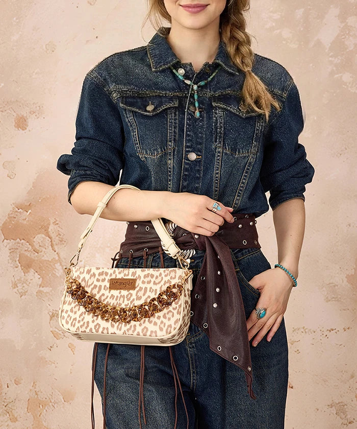 Wrangler Leopard Print Shoulder Bag in TN