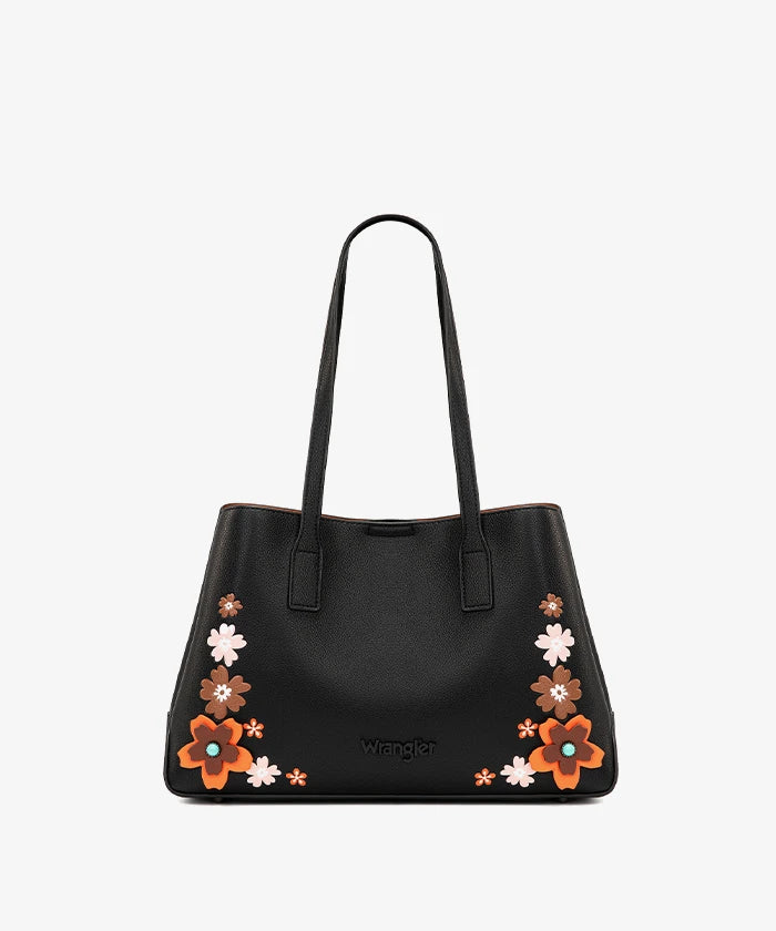 Wrangler 3D Floral Appliqués Tote Bag in BK