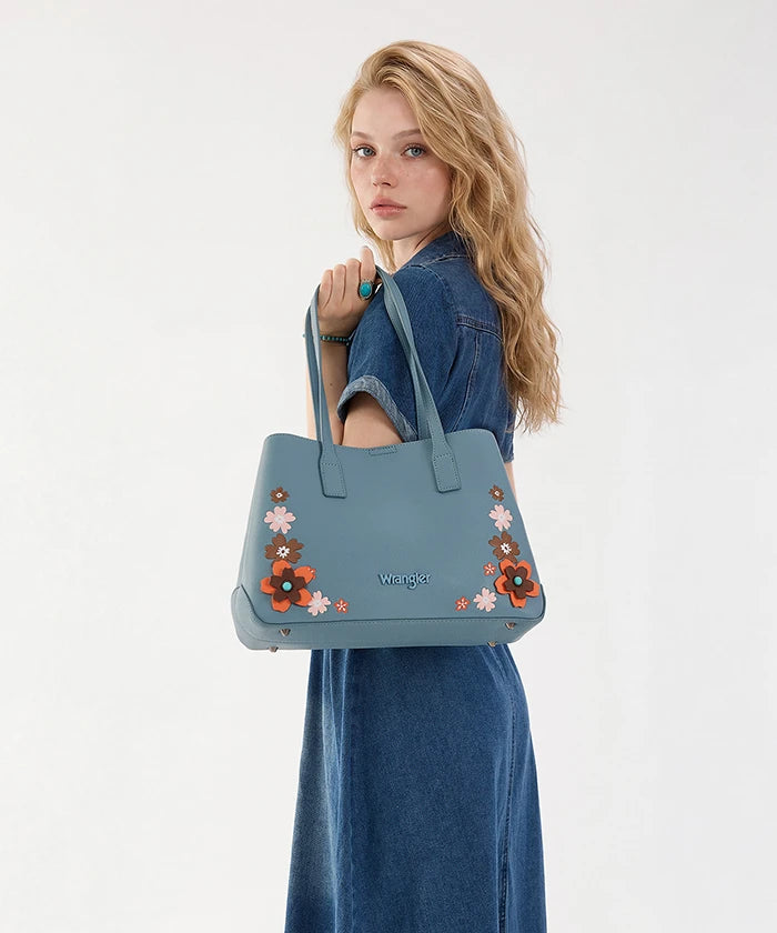 Wrangler 3D Floral Appliqués Tote Bag in JN