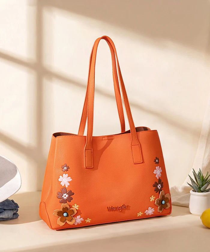 Wrangler 3D Floral Appliqués Tote Bag in OR