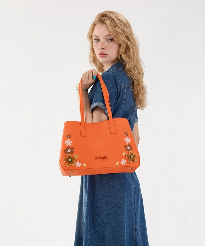 Wrangler 3D Floral Appliqués Tote Bag in OR