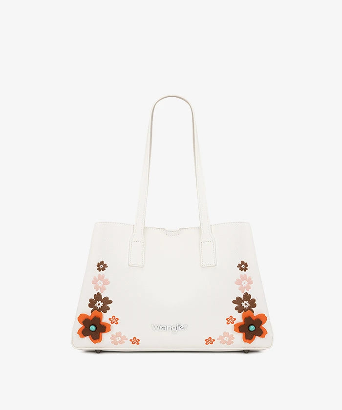 Wrangler 3D Floral Appliqués Tote Bag in WT