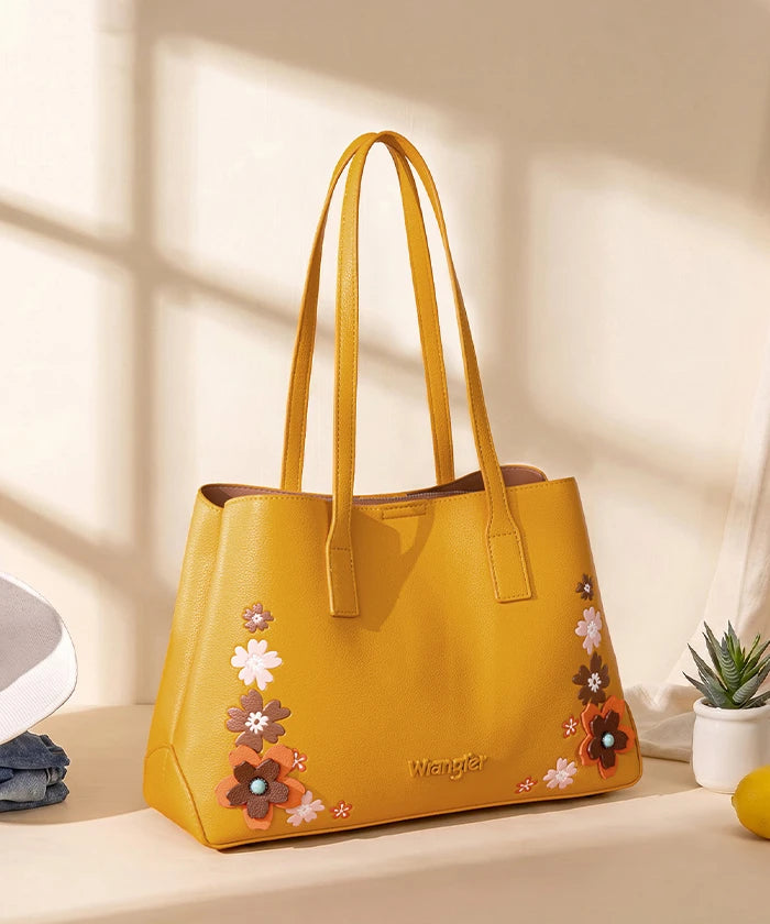 Wrangler 3D Floral Appliqués Tote Bag in YL