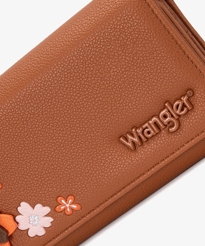 Wrangler Long Floral RFID Wallet in Brown