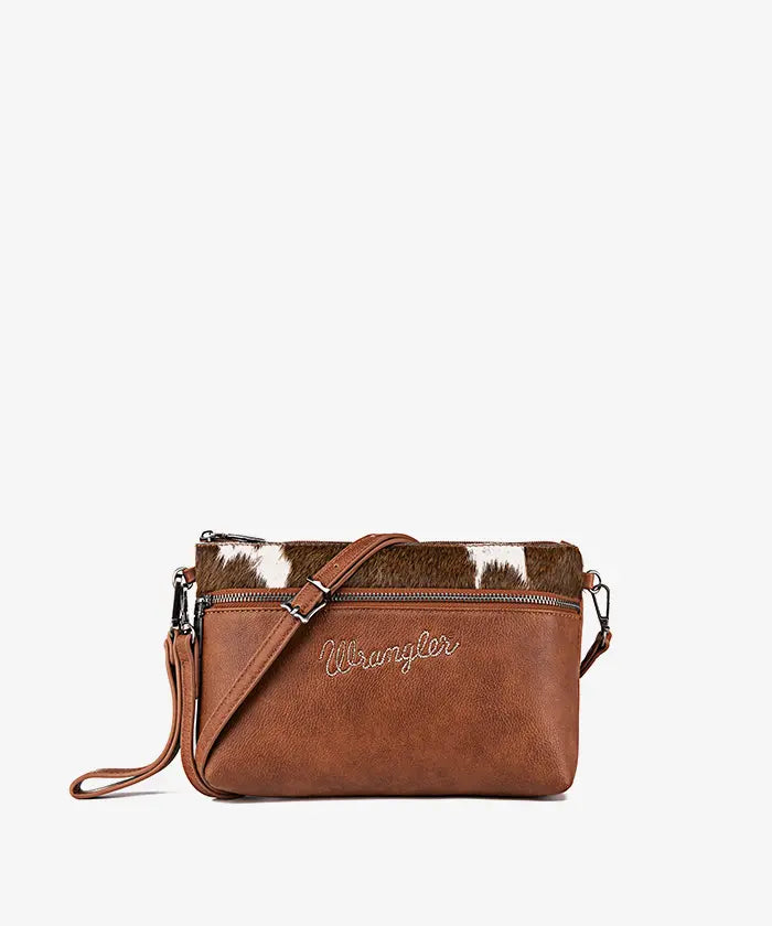 Wrangler Hair-On Crossbody Clutch in Brown