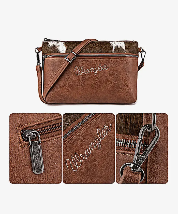 Wrangler Hair-On Crossbody Clutch in Brown