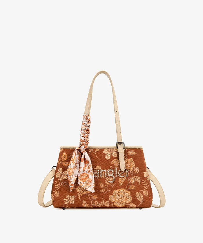 Wrangler Vintage Floral Print Canvas Shoulder Bag in BR