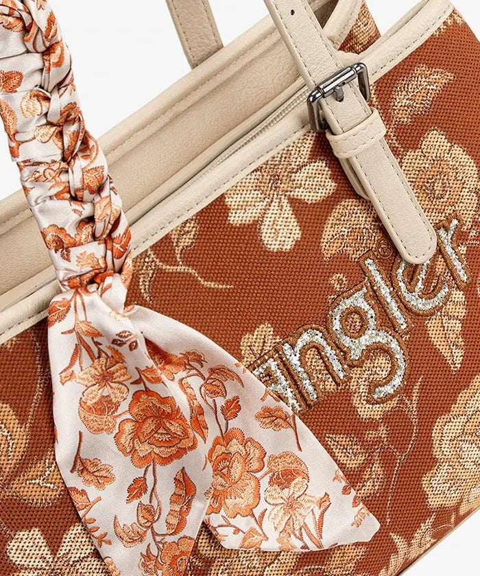 Wrangler Vintage Floral Print Canvas Shoulder Bag in BR