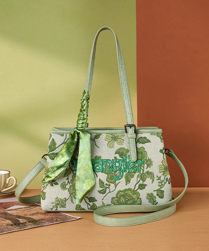 Wrangler Vintage Floral Print Canvas Shoulder Bag in GN