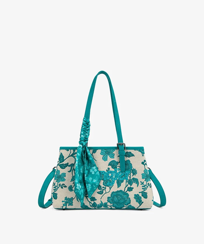 Wrangler Vintage Floral Print Canvas Shoulder Bag in TQ